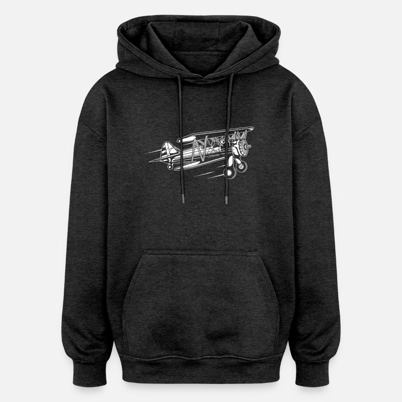Avion / Avion 01_weiß - Sweat à capuche oversize unisexe - charbon