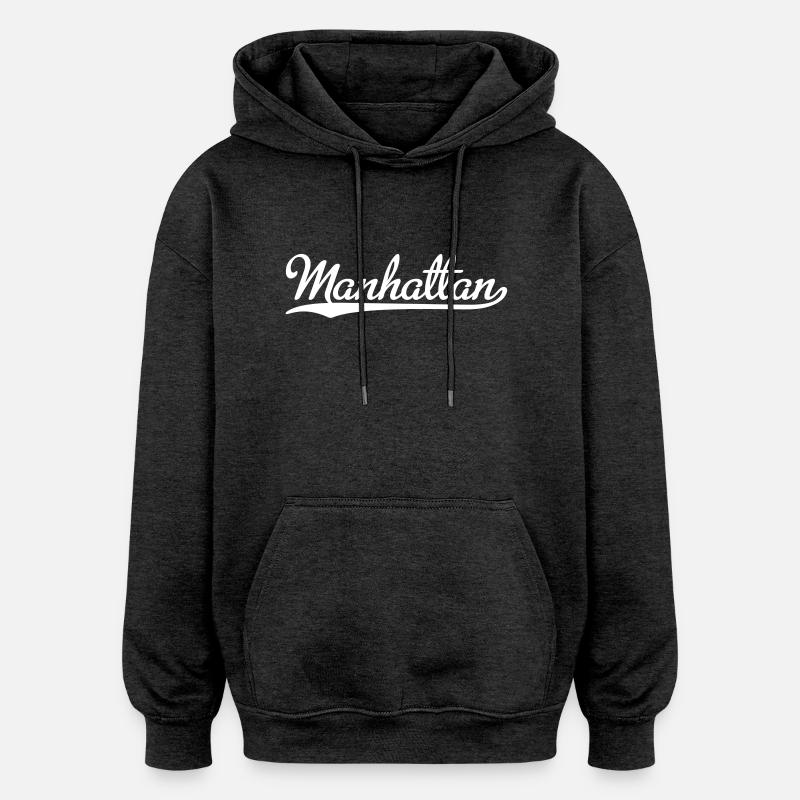Manhattan - Sweat à capuche oversize unisexe - charbon