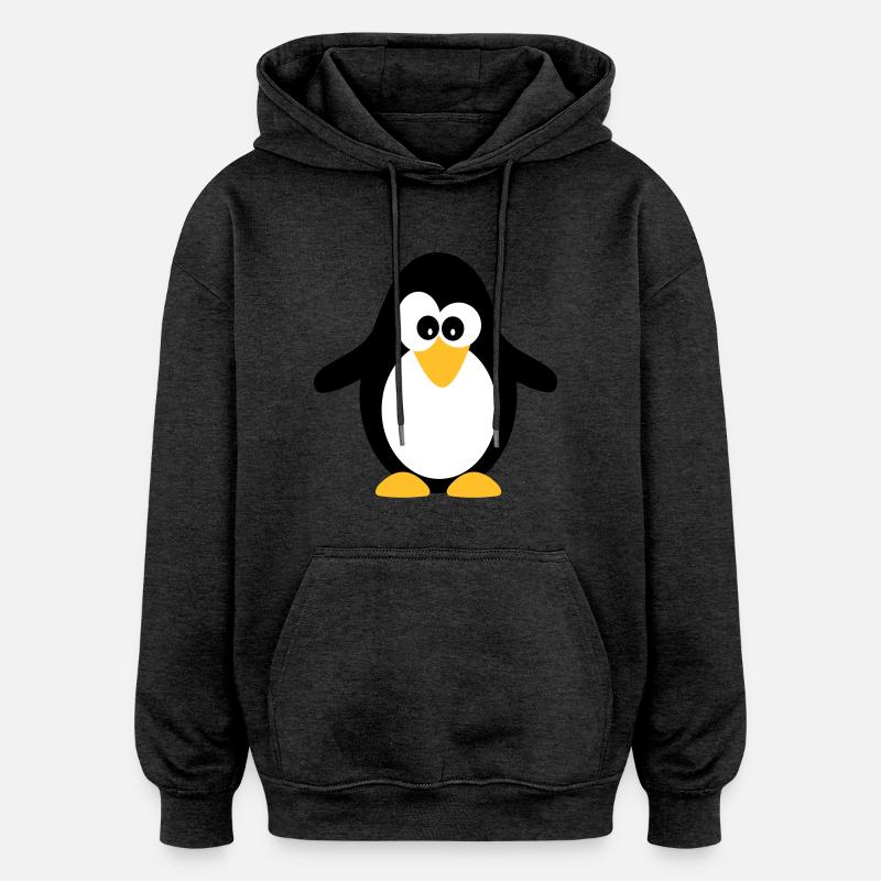 Pingouin - Sweat à capuche oversize unisexe - charbon