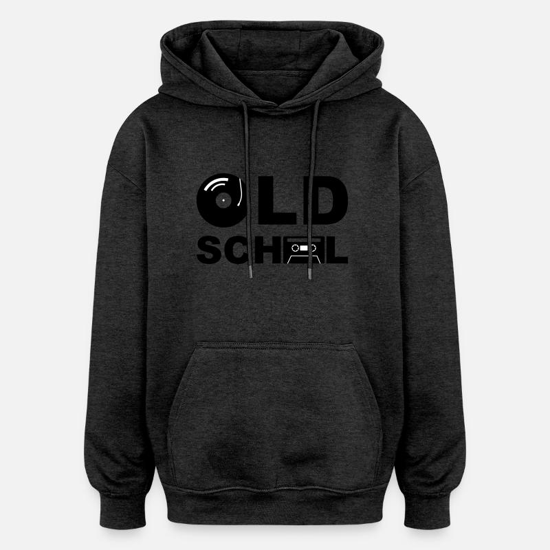 Old School - Sweat à capuche oversize unisexe - charbon