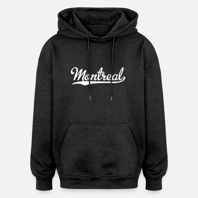 Montréal - Sweat à capuche oversize unisexe - charbon