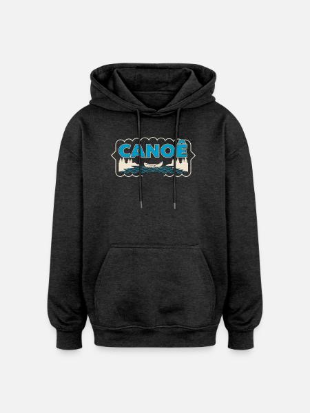 Canoeing on Sylvester Lake - Oversized Unisex Hoodie - charcoal grey