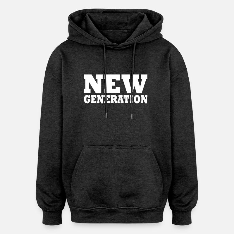 New generation - Sweat à capuche oversize unisexe - charbon