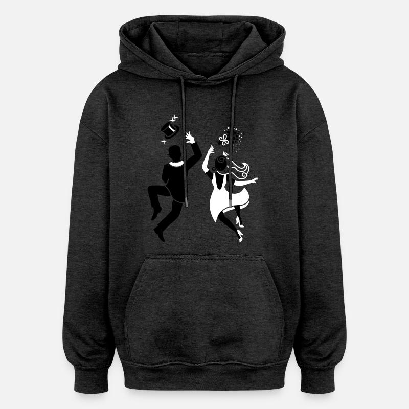 Mariée - marié - mariage - Paire - Sweat à capuche oversize unisexe - charbon