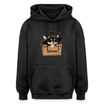 Halloween-Welpe in einer Schachtel - Oversized Unisex Hoodie - Anthrazit - Vorne - Noah (186cm)