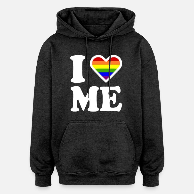 I love me - Sweat à capuche oversize unisexe - charbon