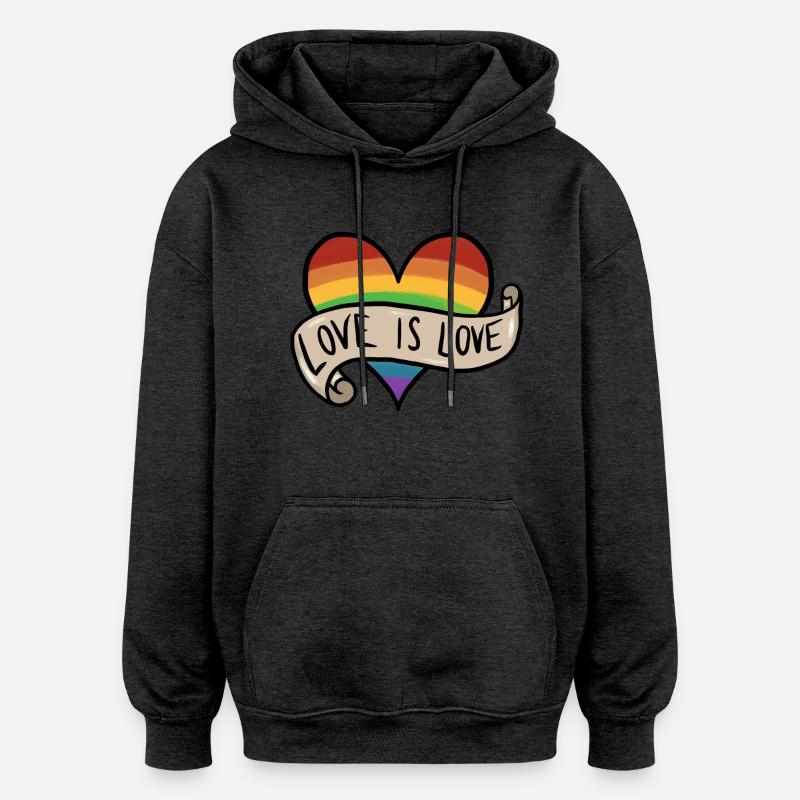 L’amour est l’amour - Sweat à capuche oversize unisexe - charbon
