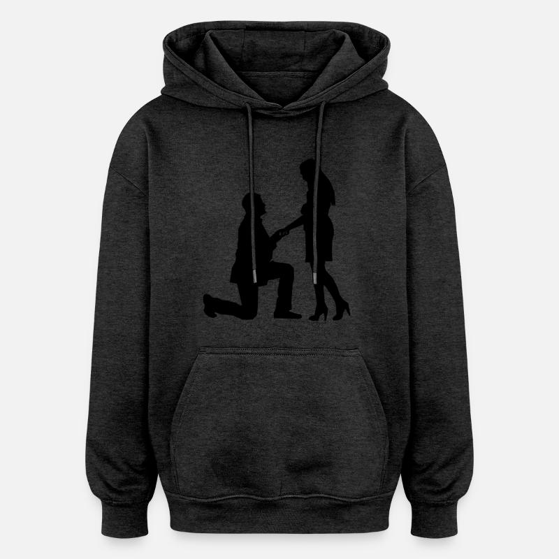 proposition de mariage - Sweat à capuche oversize unisexe - charbon