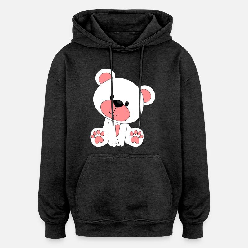 ours en peluche - Sweat à capuche oversize unisexe - charbon