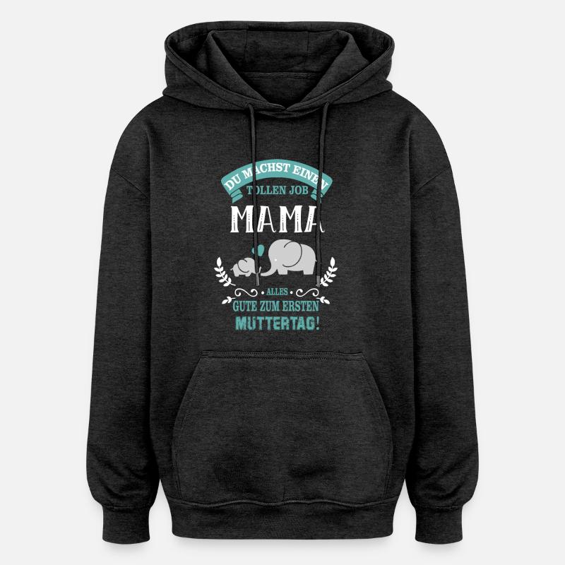 Muttertag Elefant - Oversized Unisex Hoodie - Anthrazit