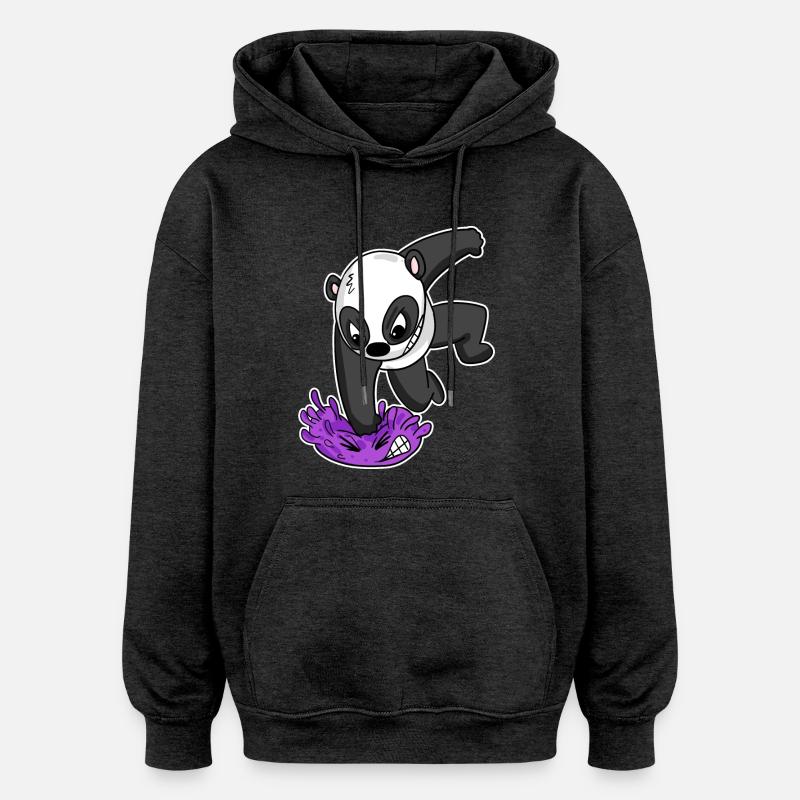Panda Virus Kampf - Oversized Unisex Hoodie - Anthrazit