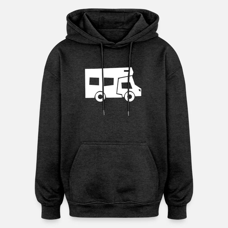 Caravane Camping Camping Camper - Sweat à capuche oversize unisexe - charbon