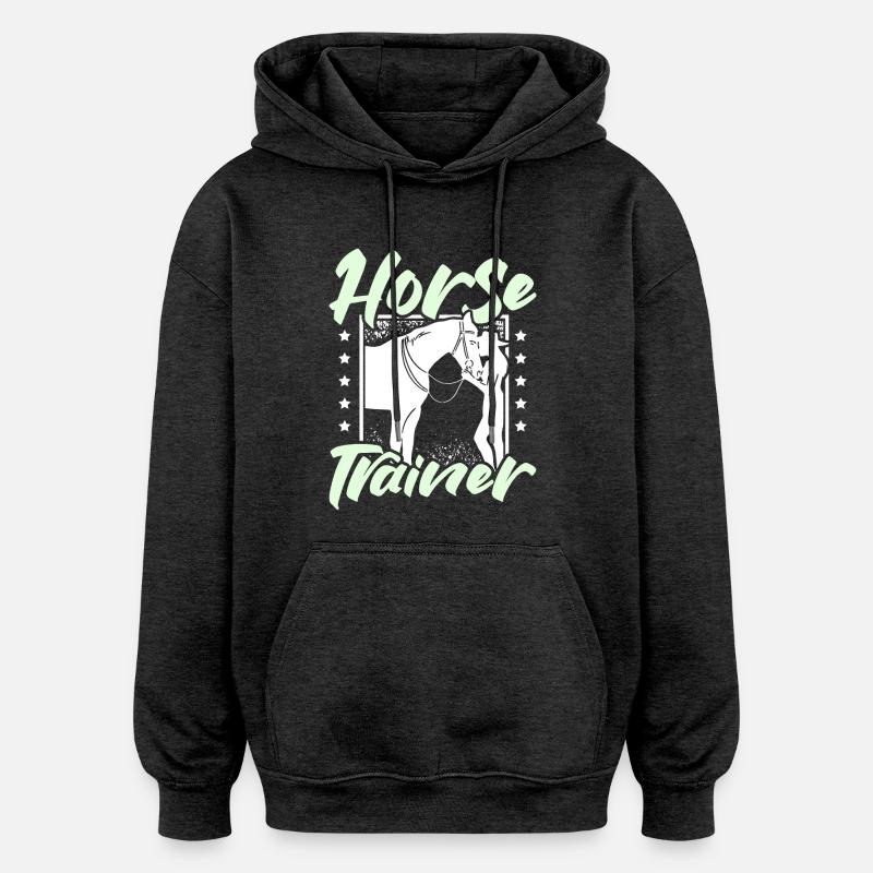 Entraîneur de chevaux - Sweat à capuche oversize unisexe - charbon