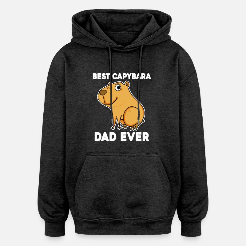 Capybara Père Capybara - Sweat à capuche oversize unisexe - charbon