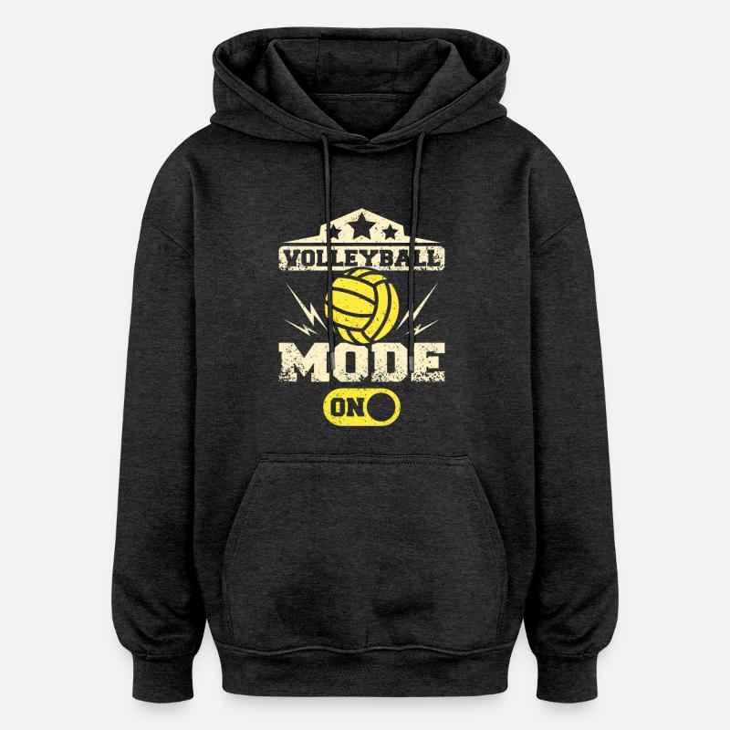 Mode Volleyball activé - Sweat à capuche oversize unisexe - charbon