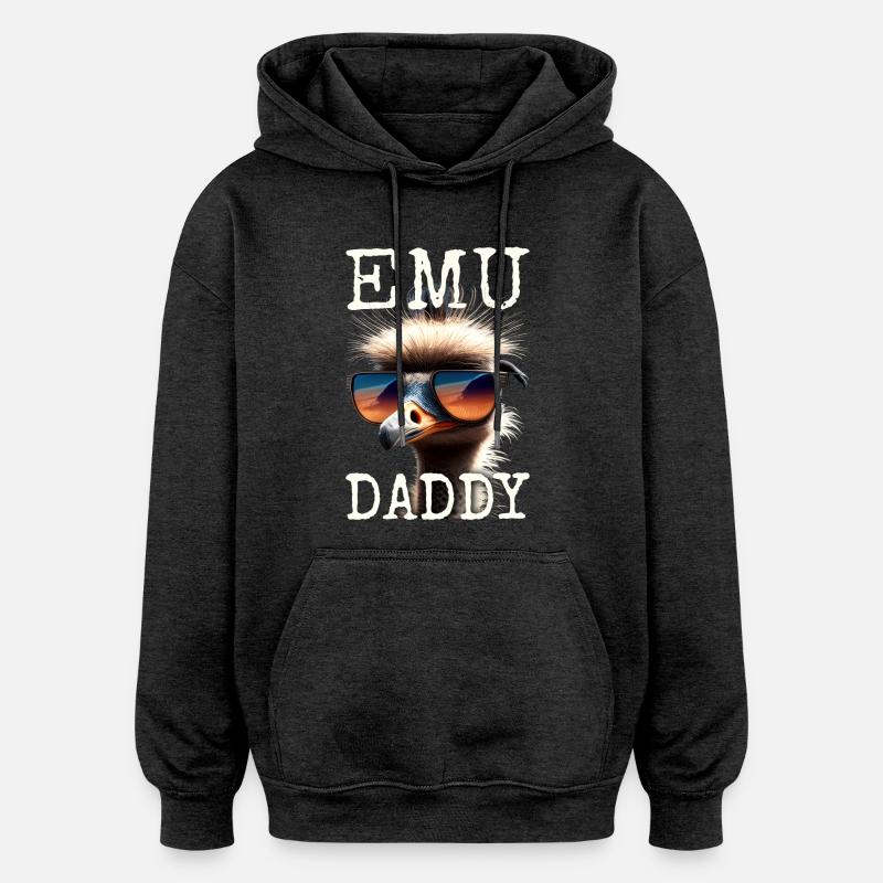 Emu Isä Lintu Strutsi Ratite Isä Isänpäivä Emu - Unisex oversize huppari - hiilenharmaa