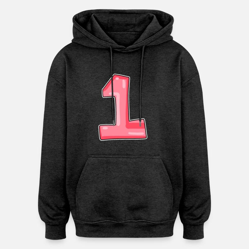 1 - Sweat à capuche oversize unisexe - charbon