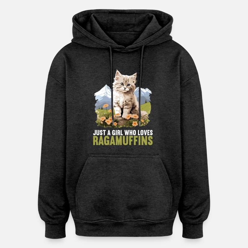 Ragamuffin Chaton Ragamuffin Chat - Sweat à capuche oversize unisexe - charbon