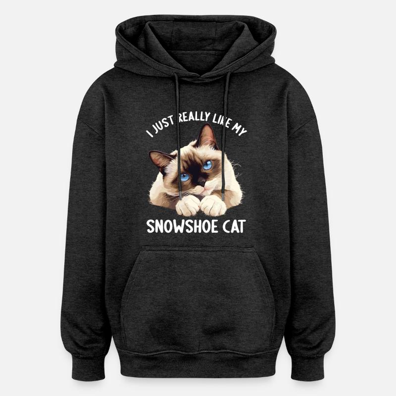 Chaton raquette Chat raquette - Sweat à capuche oversize unisexe - charbon