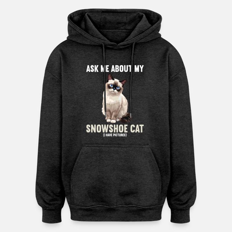 Chaton raquette Chat raquette - Sweat à capuche oversize unisexe - charbon