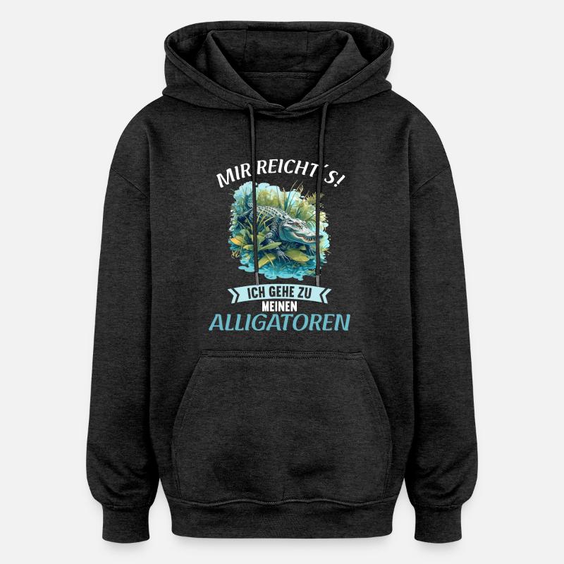 Alligatoren Alligator - Sweat à capuche oversize unisexe - charbon