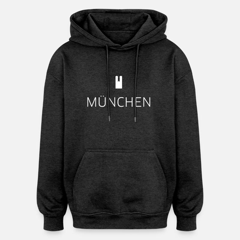 Munich - Sweat à capuche oversize unisexe - charbon