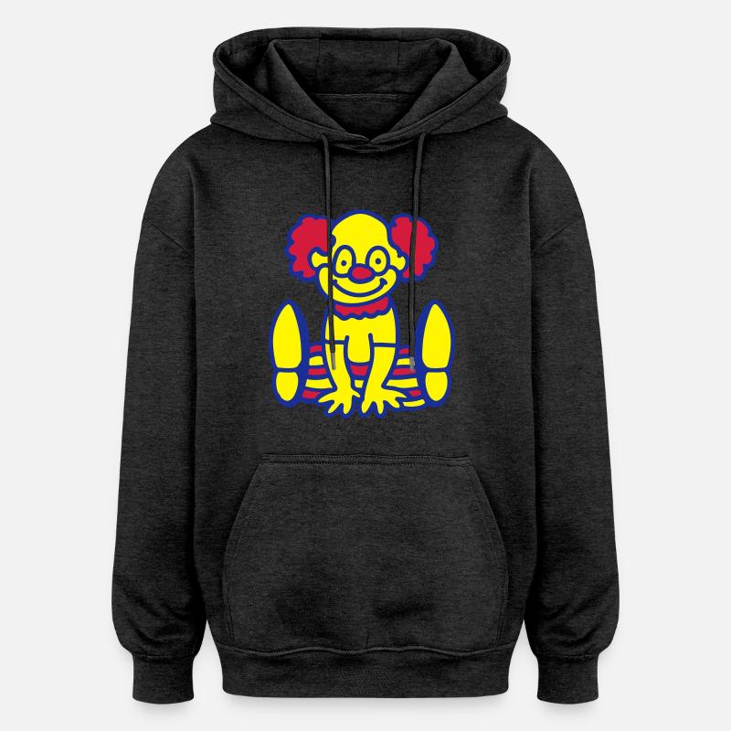 Happy Clown - Sweat à capuche oversize unisexe - charbon