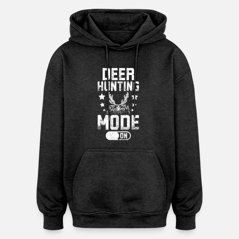 Mode chasse au cerf activé - Sweat à capuche oversize unisexe - charbon