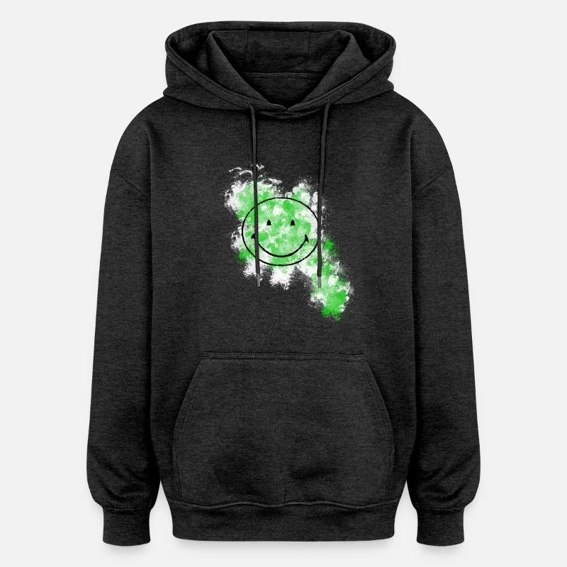 Smiley - Sweat à capuche oversize unisexe - charbon
