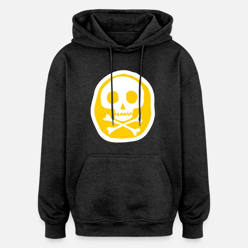 Crâne et os - Sweat à capuche oversize unisexe - charbon