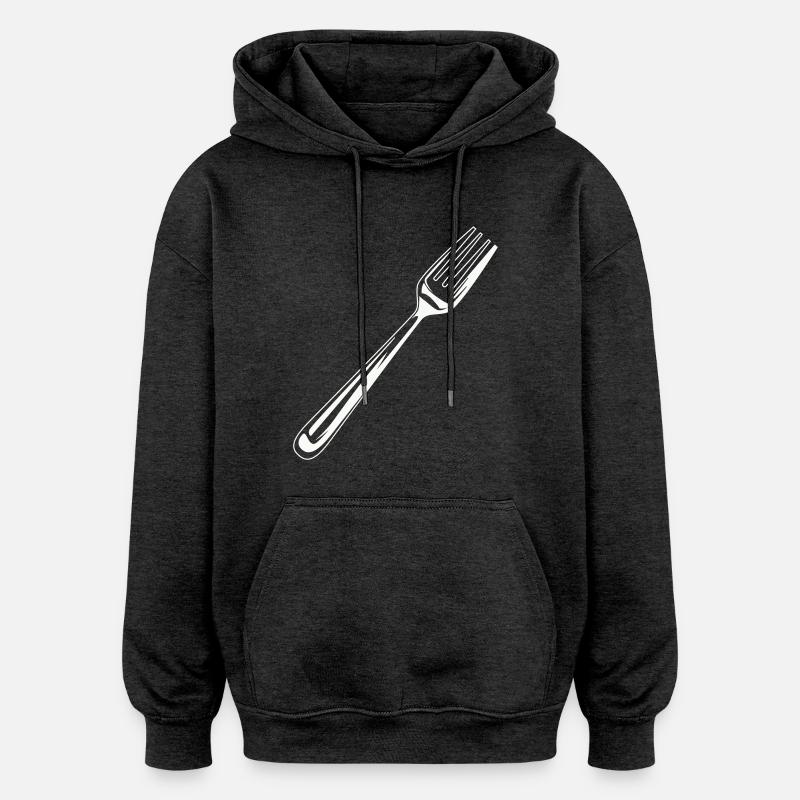 Fourchette Couverts Icon - Sweat à capuche oversize unisexe - charbon