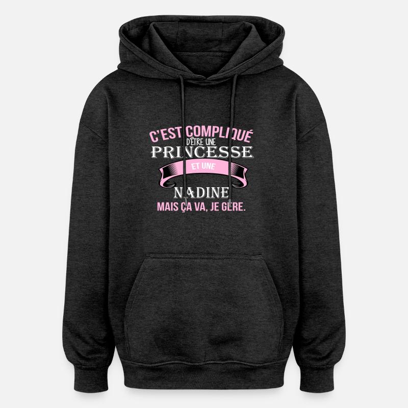 Nadine - Sweat à capuche oversize unisexe - charbon