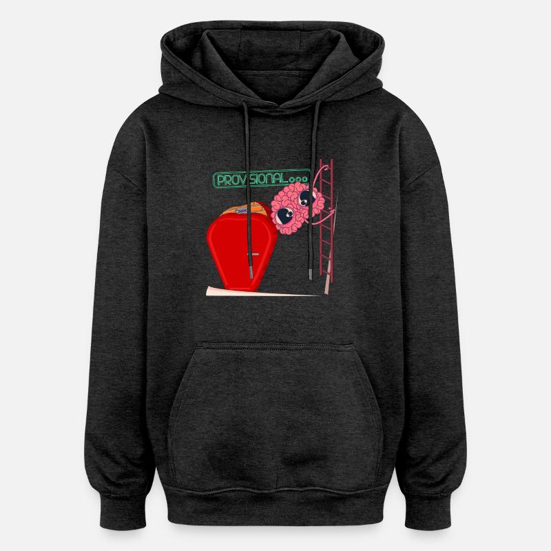 PROVISOIRE - Sweat à capuche oversize unisexe - charbon