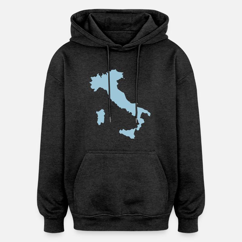 italie - Sweat à capuche oversize unisexe - charbon