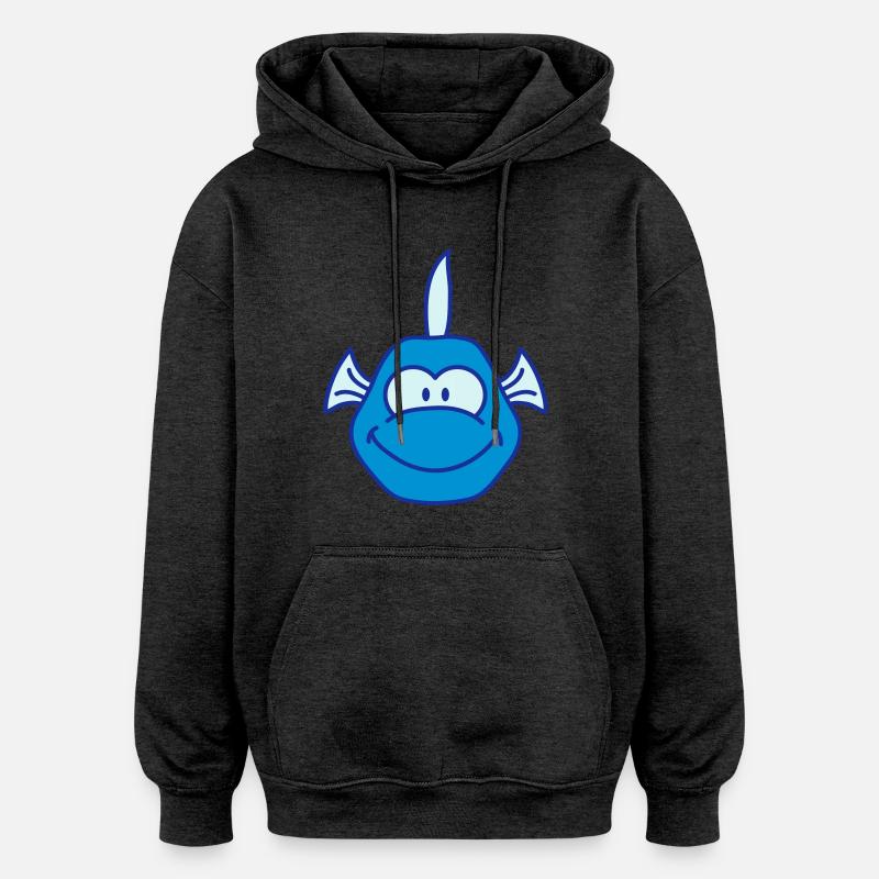 Funny Comic Fish - Oversized Unisex Hoodie - Anthrazit