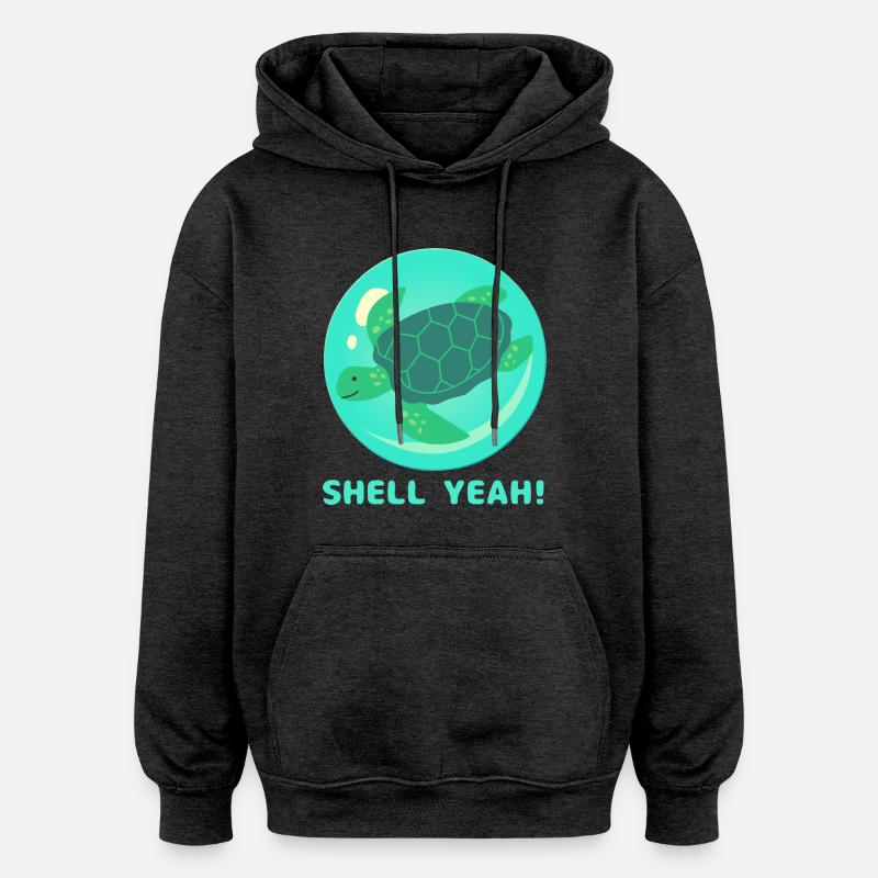 Shell ! - Sweat à capuche oversize unisexe - charbon