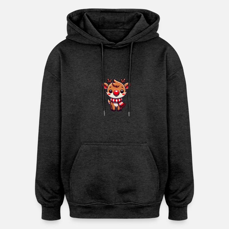 Renne mignon - Sweat à capuche oversize unisexe - charbon