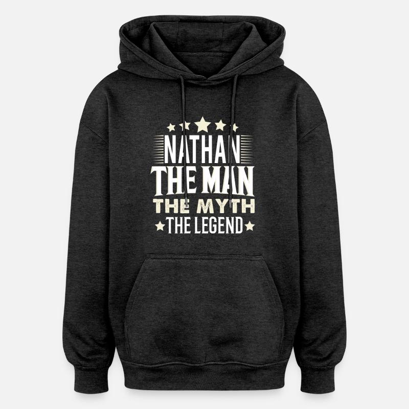 Nathan - Sweat à capuche oversize unisexe - charbon