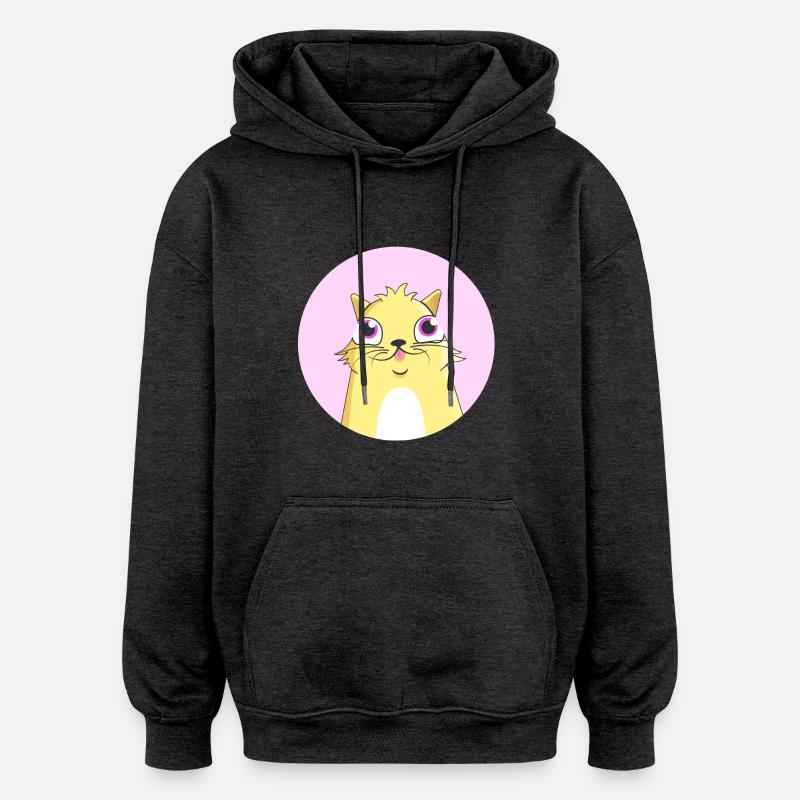 CryptoKitty Jaune - Sweat à capuche oversize unisexe - charbon