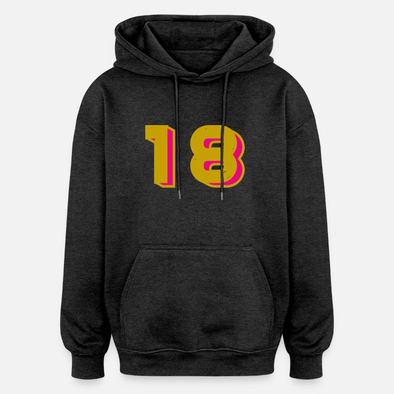 18 - Sweat à capuche oversize unisexe - charbon