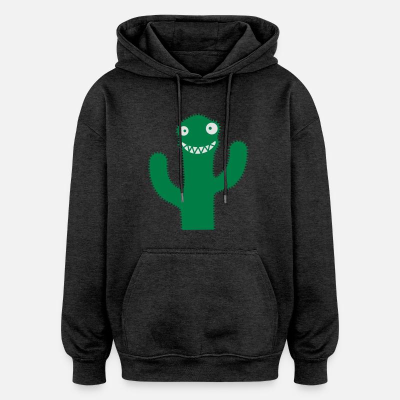 Funny Cactus - Sweat à capuche oversize unisexe - charbon