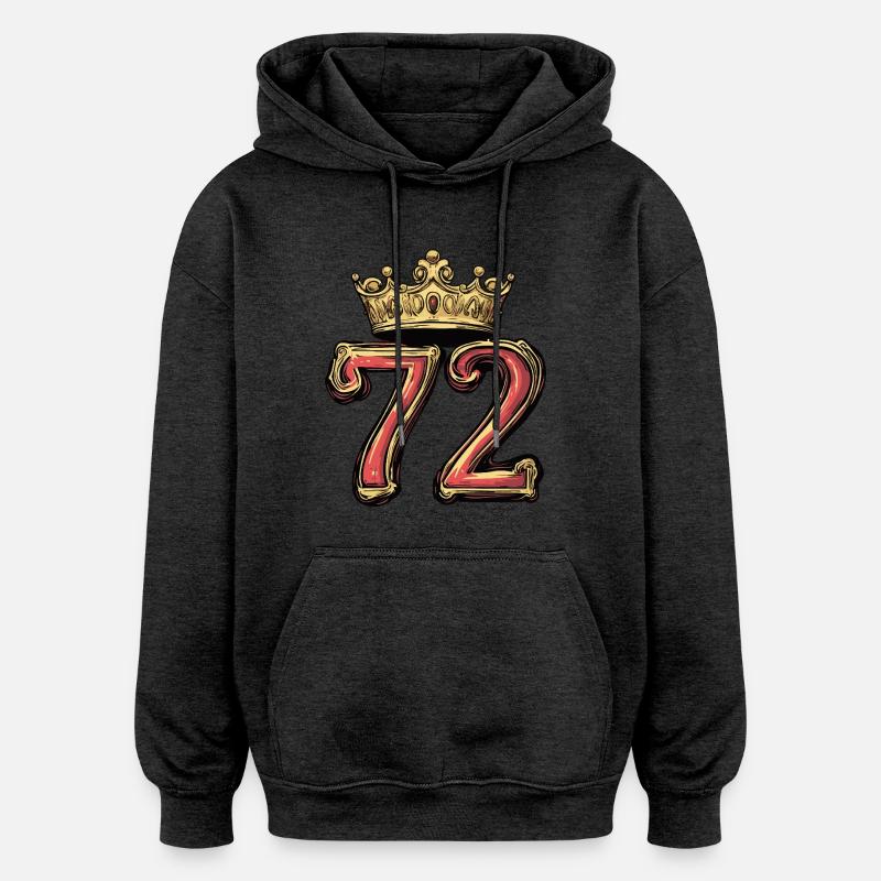 Couronne à 72 chiffres - Sweat à capuche oversize unisexe - charbon