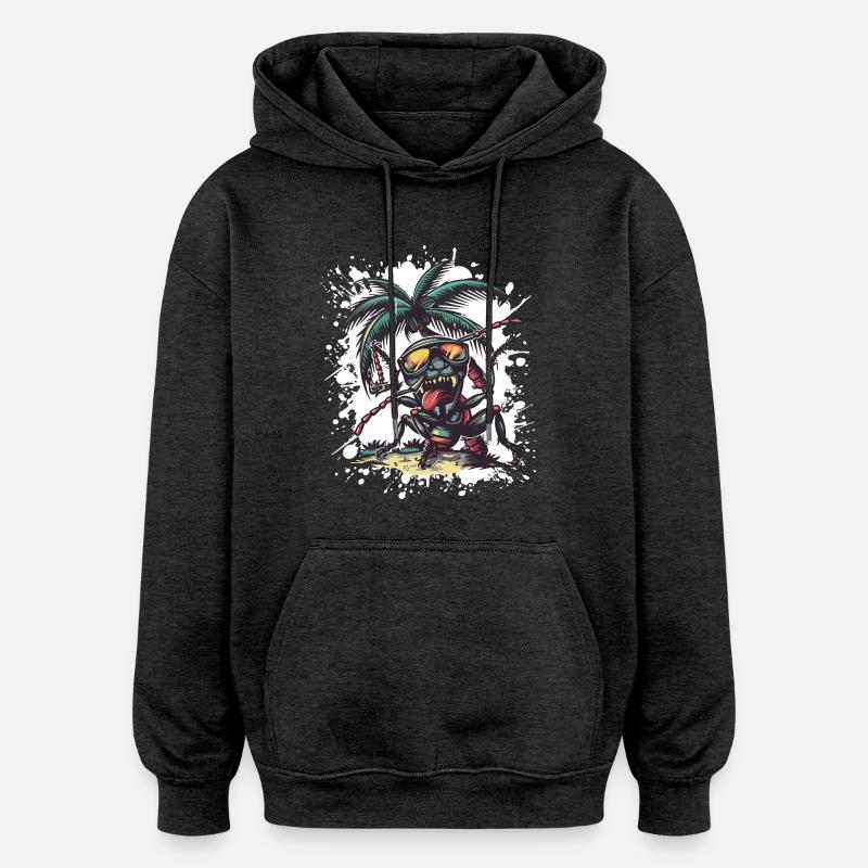 Vacances d’été Ant - Sweat à capuche oversize unisexe - charbon