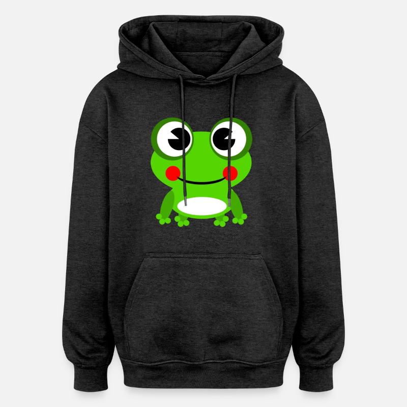 frog - Oversized Unisex Hoodie - charcoal grey