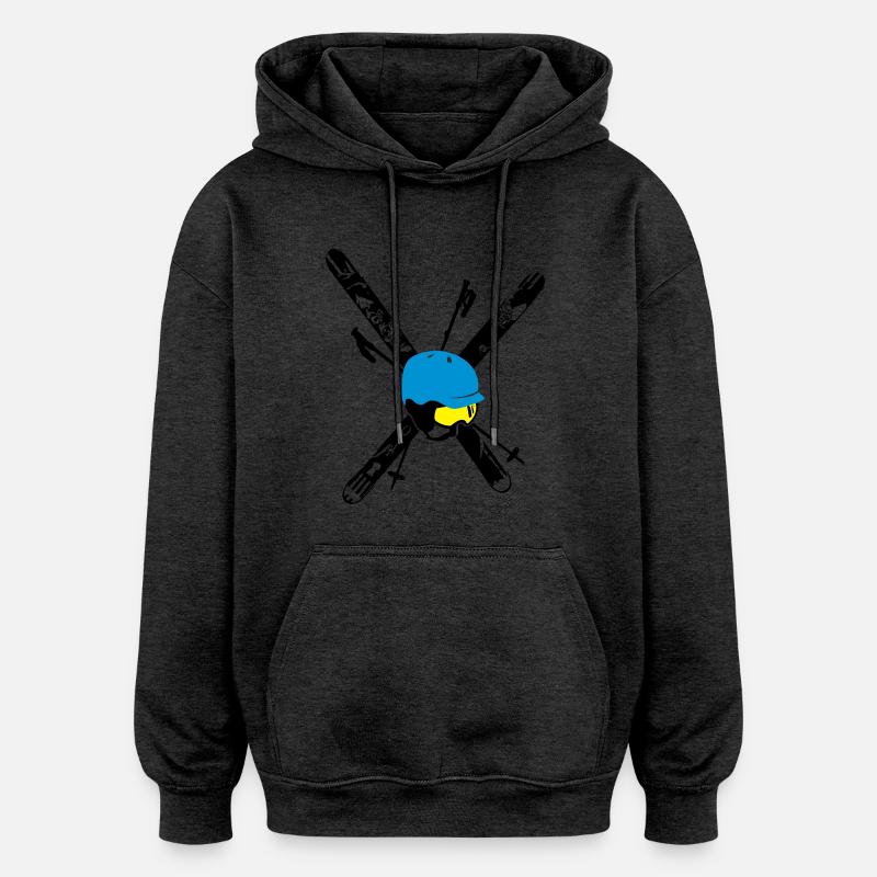 Compilation de ski gratuit - Sweat à capuche oversize unisexe - charbon