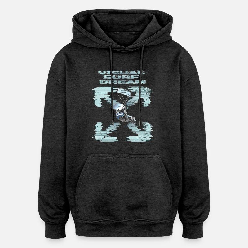 Rêve visuel de kitesurf - Sweat à capuche oversize unisexe - charbon