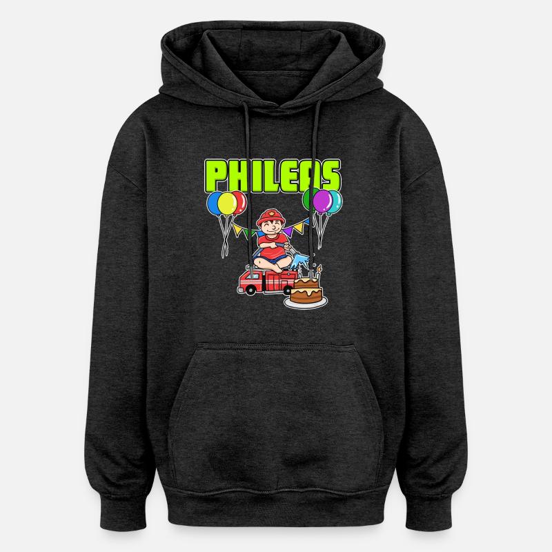 cadeau sapeurs-pompiers Phileas - Sweat à capuche oversize unisexe - charbon