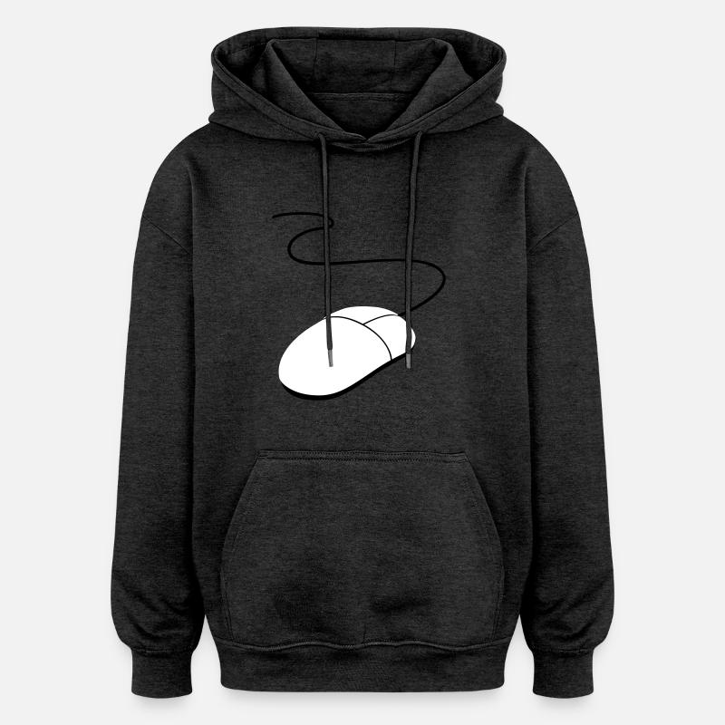 computer mouse - Oversized Unisex Hoodie - charcoal grey