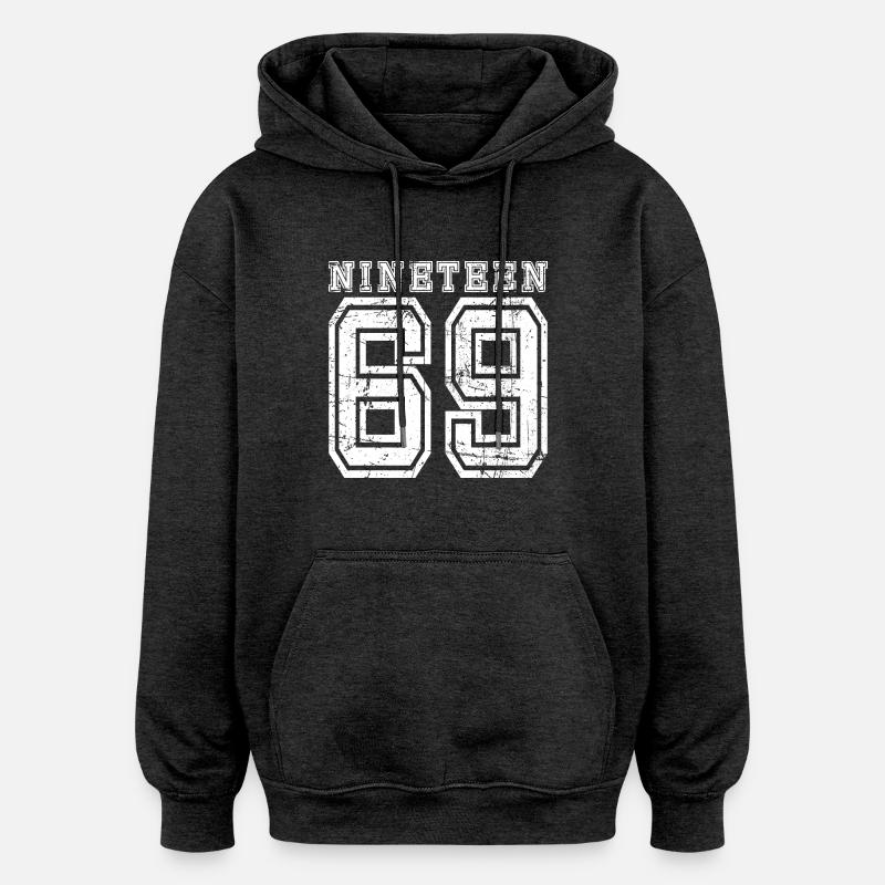 1969 NINETEEN - Sweat à capuche oversize unisexe - charbon