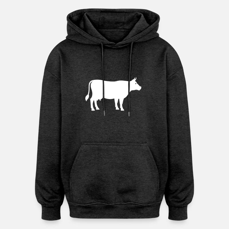 vaches - Sweat à capuche oversize unisexe - charbon